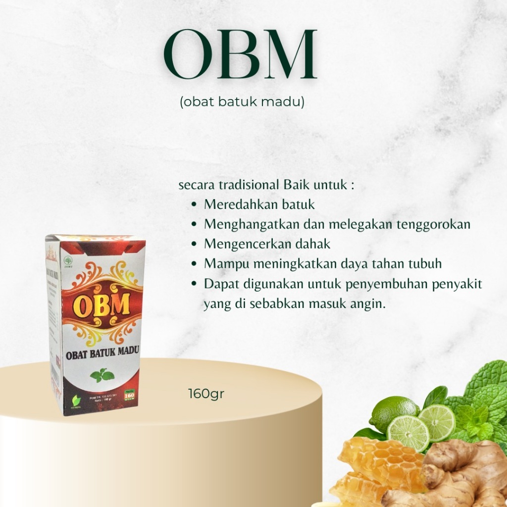 OBM (OBAT BATUK MADU)160gr,madu,madu batuk