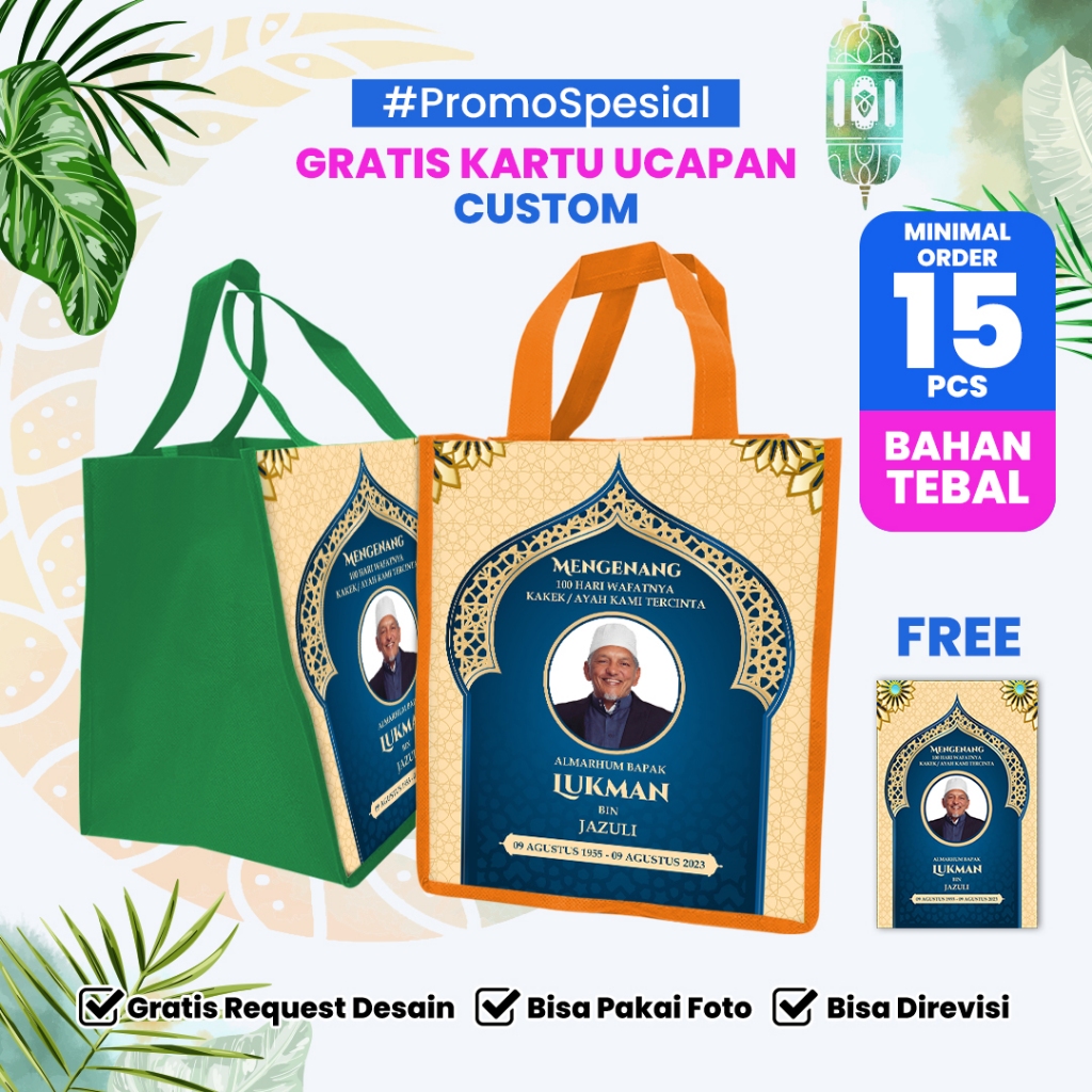 

Goodie Bag Custom / Tas Haul / Tas Kirim Doa / Tas Berkat / Tas Hajatan - Motif Islami