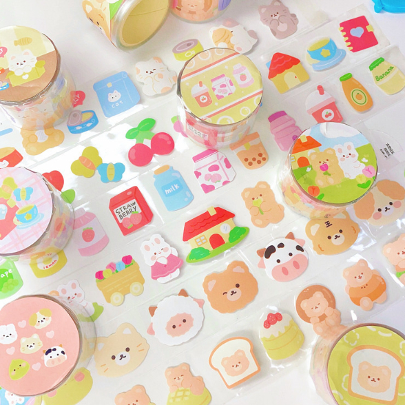 

[ORGM] Perlengkapan Sekolah Sticker DIY Sticker Dekorasi Sticker Jurnal Bentuk Roll Transparan