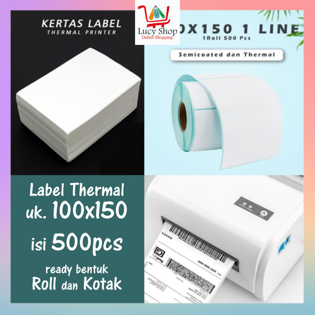 

LABEL BARCODE 100X 50mm ISI 500pcs DIRECT THERMAL STICKER RESI PRINTER KERTAS