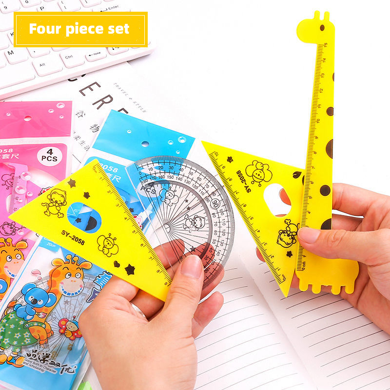 

Penggaris Jerapah Lucu Murid Set Multifungsi 4 Pcs/Set Lukisan Penggaris Segitiga Set Alat Tulis Set Pengukur Corner