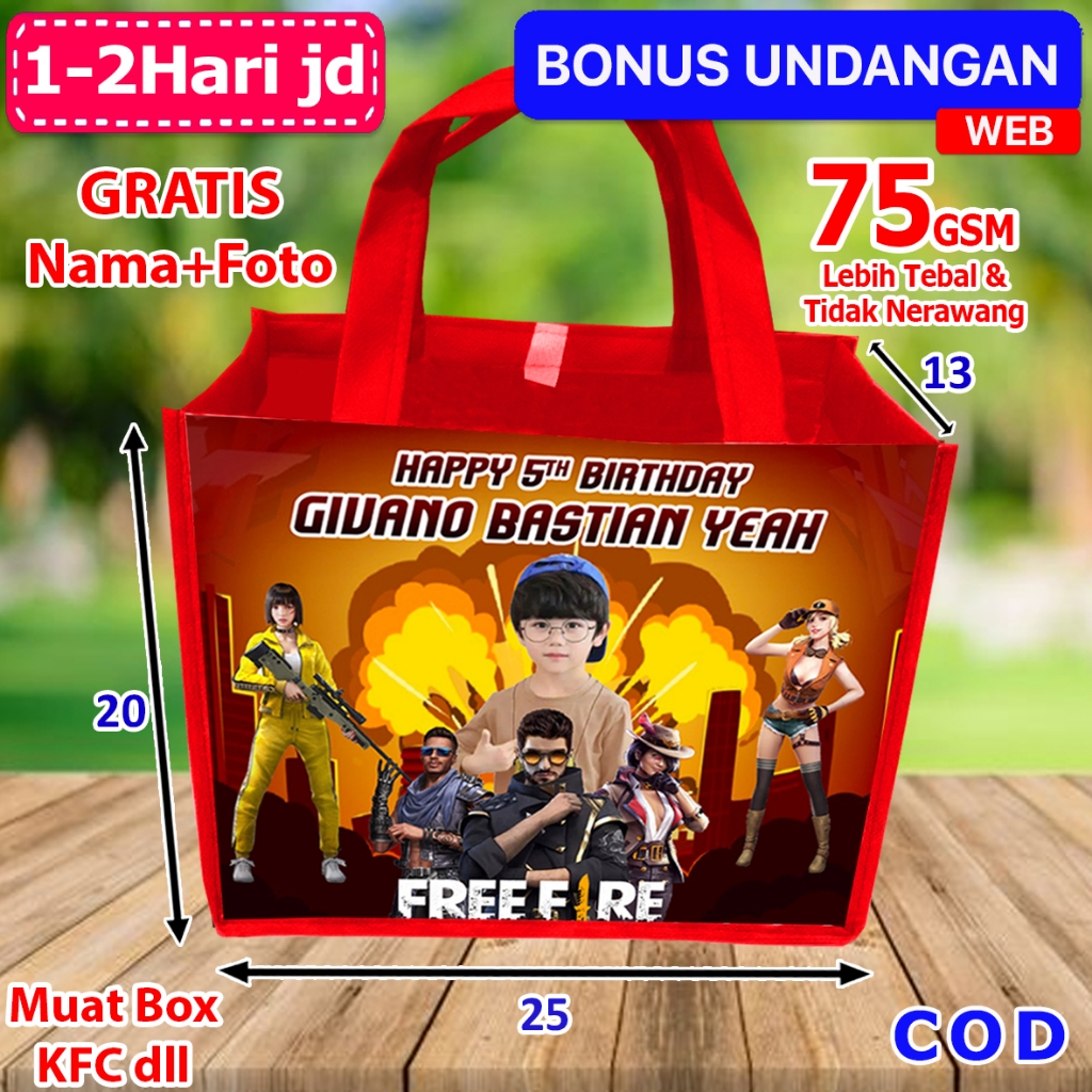

Tas Souvenir Ultah Anak Free Fire