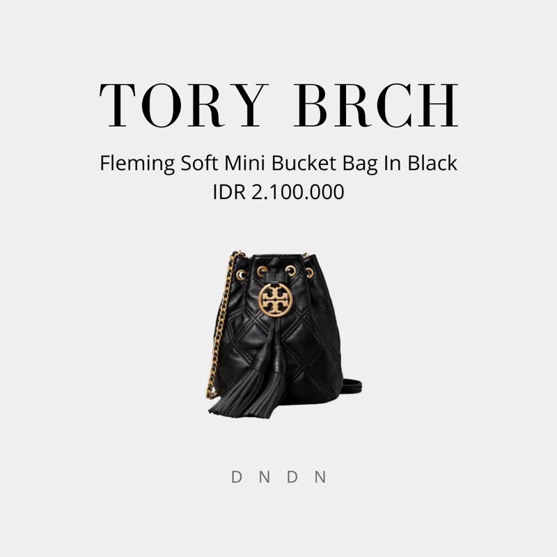 Tory Burch Fleming Soft Mini Bucket Bag In Black