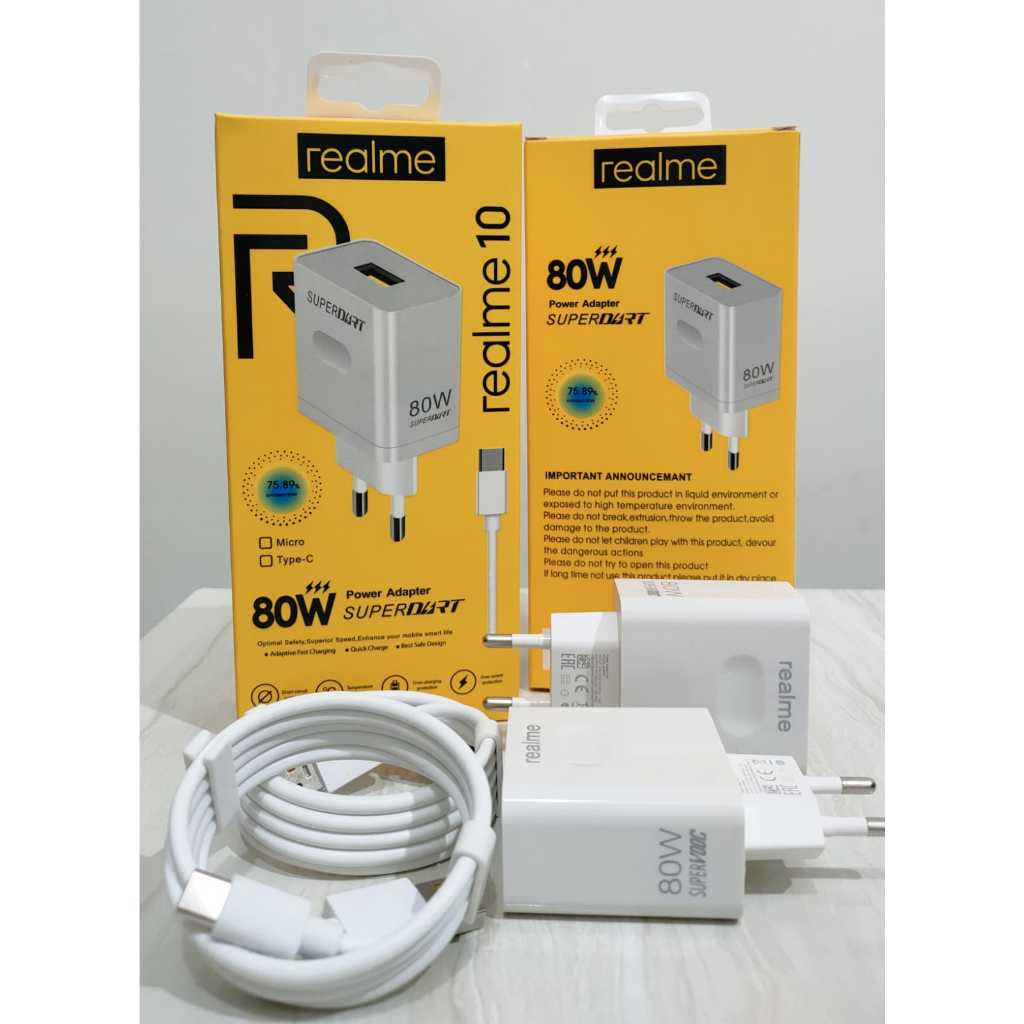 Charger Realme Original 100% Fastcharging  Charger Realme10 original 80Watt  Fast charging Realme