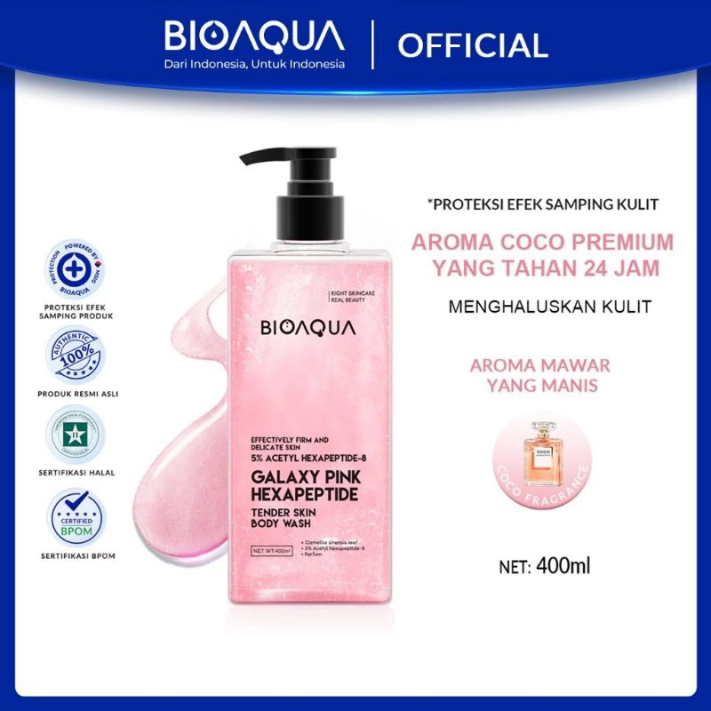 0BIOAQUA Whitening Body Wash Sabun Mandi Cair 400ml Sabun Mandi Wangi Aroma Tahan Lama