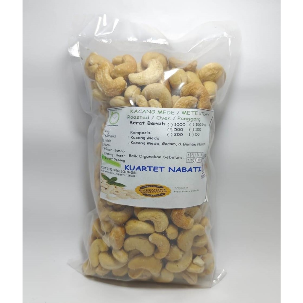 

500gr Roasted Mede Utuh Size Sedang - Besar Mete Sulawesi Rasa ASIN - Cashew Nut - Salted - Vegan