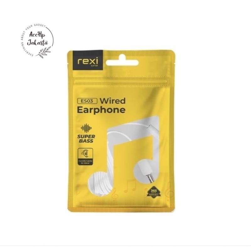 HANSFREE  ES03 HEADSET REXI HF EARPHONE WIRED SUPER BASS ES03 REXI