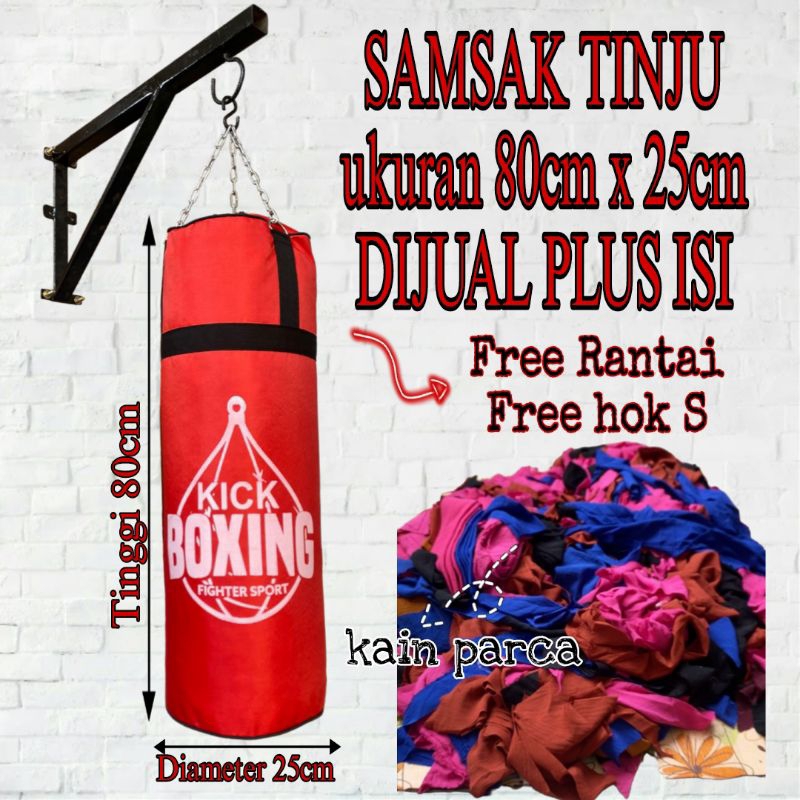 ALAT OLAHRAGA SAMSAK-TINJU 80CM PLUS ISI KAIAN PARCA SUPER MURAH BISA COD 100℅