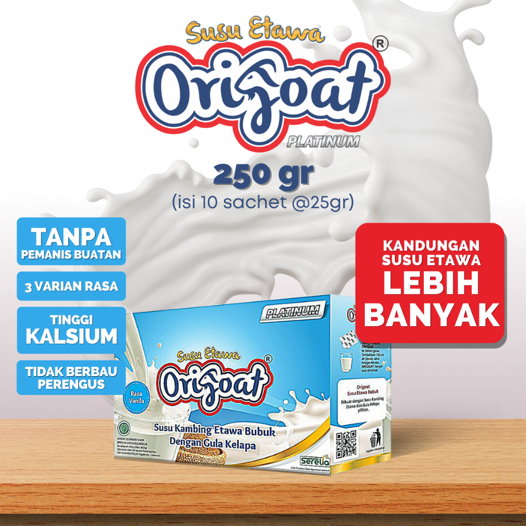 

Origoat Susu Kambing Etawa Platinum (Kualitas Premium dengan 3 Varian Rasa)