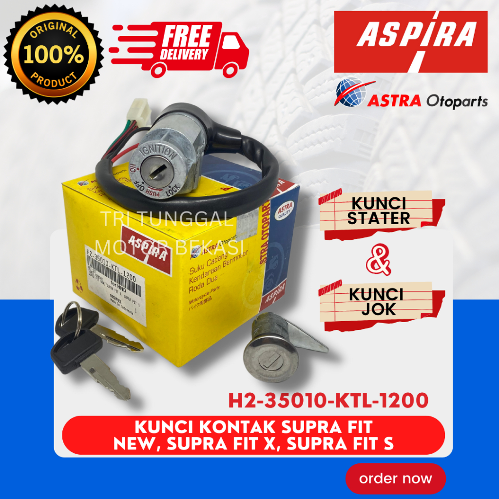 [READY COD] KUNCI KONTAK SET ASPIRA SUPRA FIT NEW / SUPRA FIT X / SUPRA FIT S / KUNCI KONTAK ASSY + 