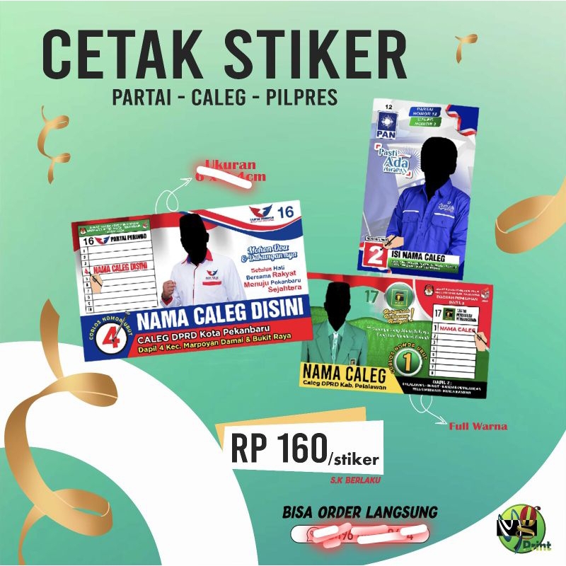 

CETAK STICKER CALEG / partai/ pemilu