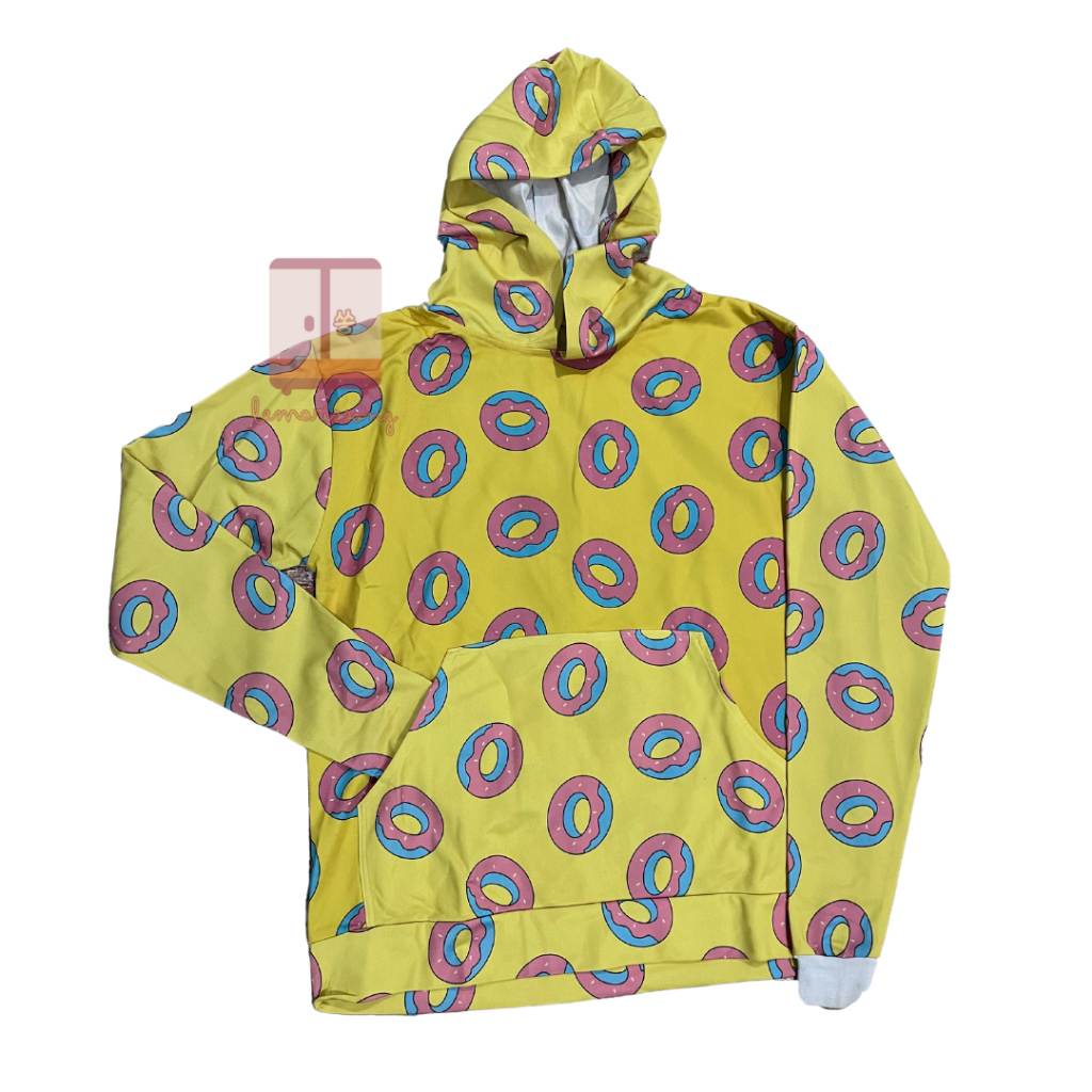 [Preloved] Donut Hoodie - Hoodie Kuning Motif Donat