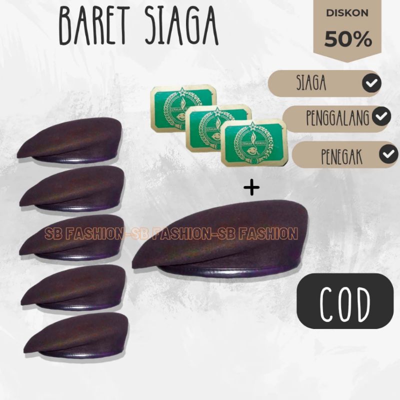 topi baret pramuka anak laki laki putra siaga penggalang penegak sd smp sma / topi baret pramuka sma