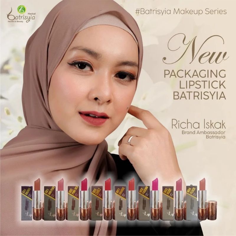 Promo Batrisyia Herbal Lipstick Matte / Lipstik Batrisyia M01 Matte Orange / M02 Matte Fuschia / M03