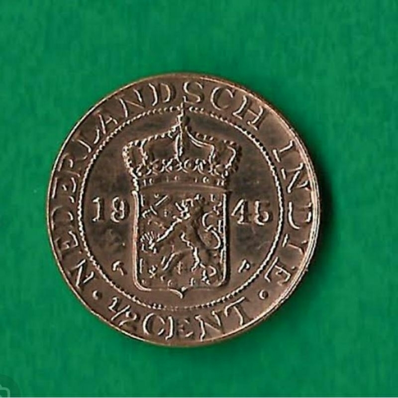 Uang jadul 1/2 cent nederland indie 1945