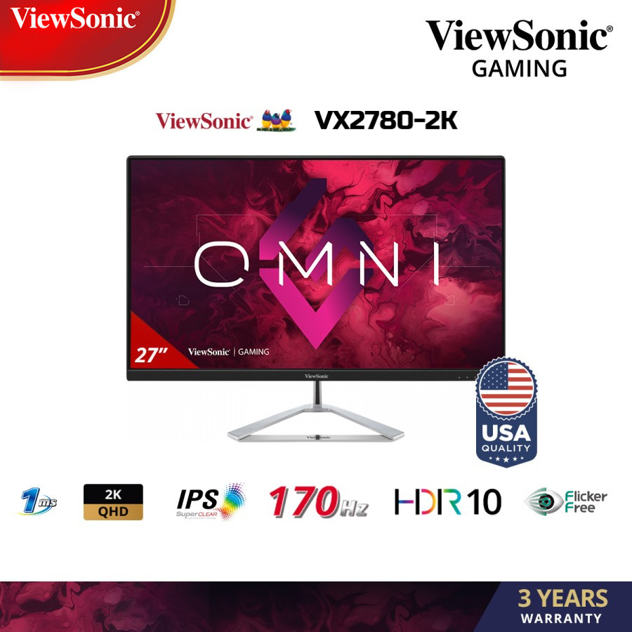 Monitor LED ViewSonic VX2780-2K 27inch IPS 170Hz QHD 1ms HDR10 2K 1440p