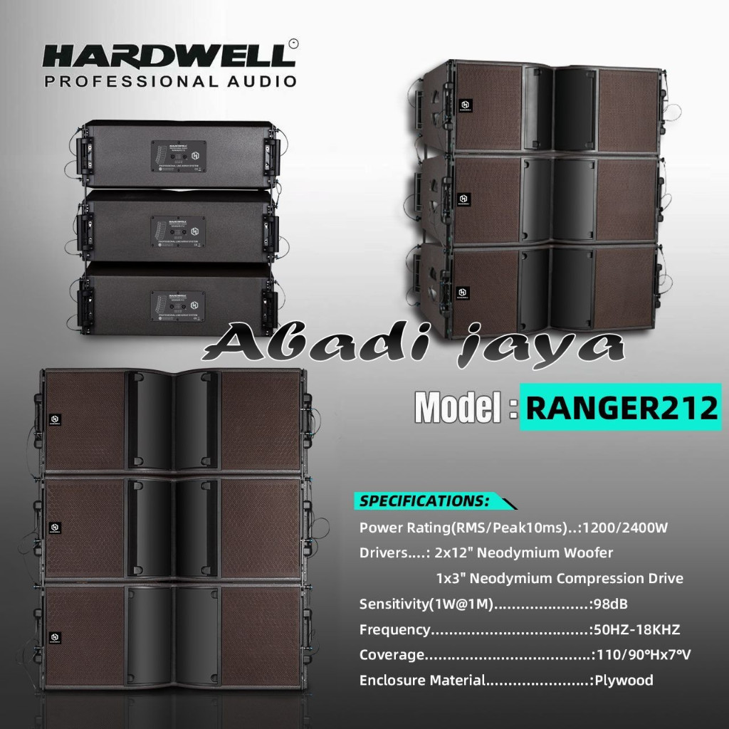 speaker pasif hardwell line array ranger212 / ranger 212 2 x 12 1 buah