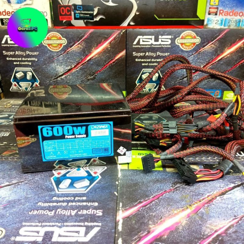 Power Supply PSU Komputer CPU PC Dazumba 600Watt Pure 80+