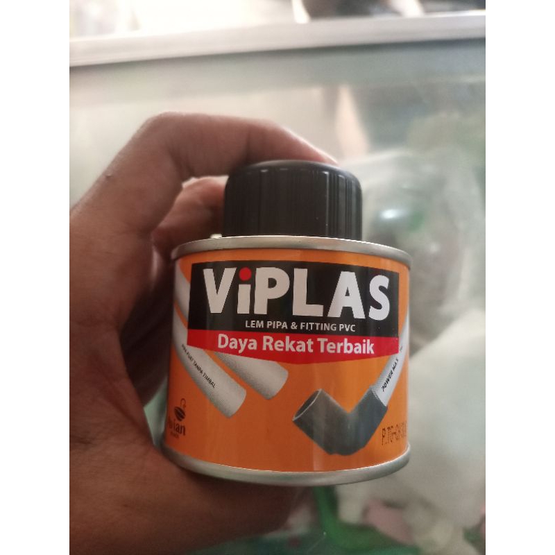 Lem Viplas 100gr Lem PVC kemasan kaleng kecil  + kuas lem pipa paralon