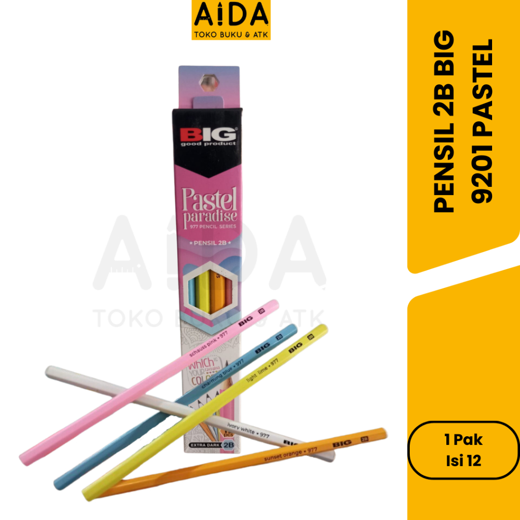 

Pensil 2B Big 9201 Pastel Paradise Pensil 1 Pak (Isi 12 Pcs) Pensil Ujian Murah
