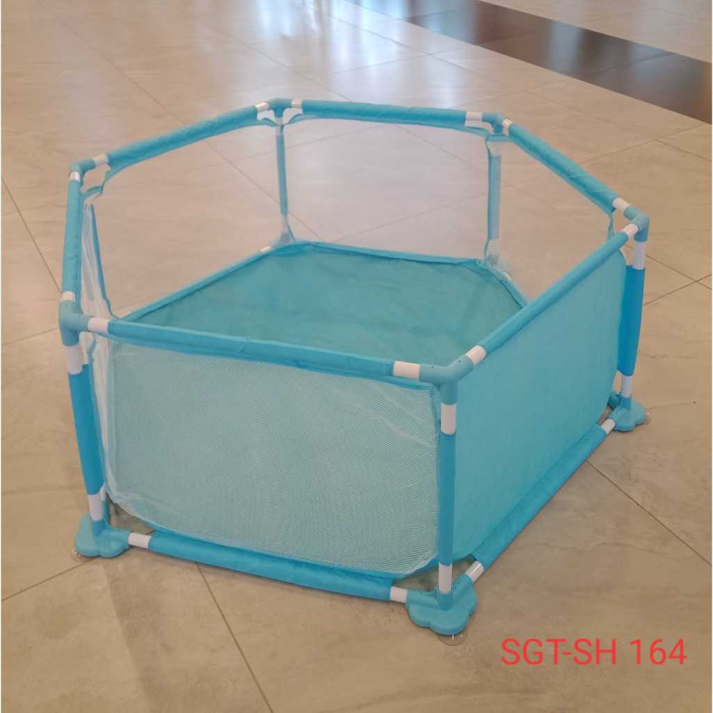 Kolam Mandi Bola Keranjang Pagar Mandi Bola Anak Basket Segi Enam SH164