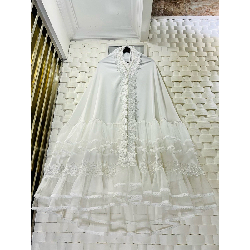 Iyadboutique | Terlaris Mukena Dewasa Alzayn Dan Brukat Putih Siap Kirim