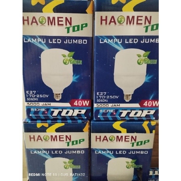 Lampu Led Jumbo/lampu led tbulb/merk Haomen 40 WATT