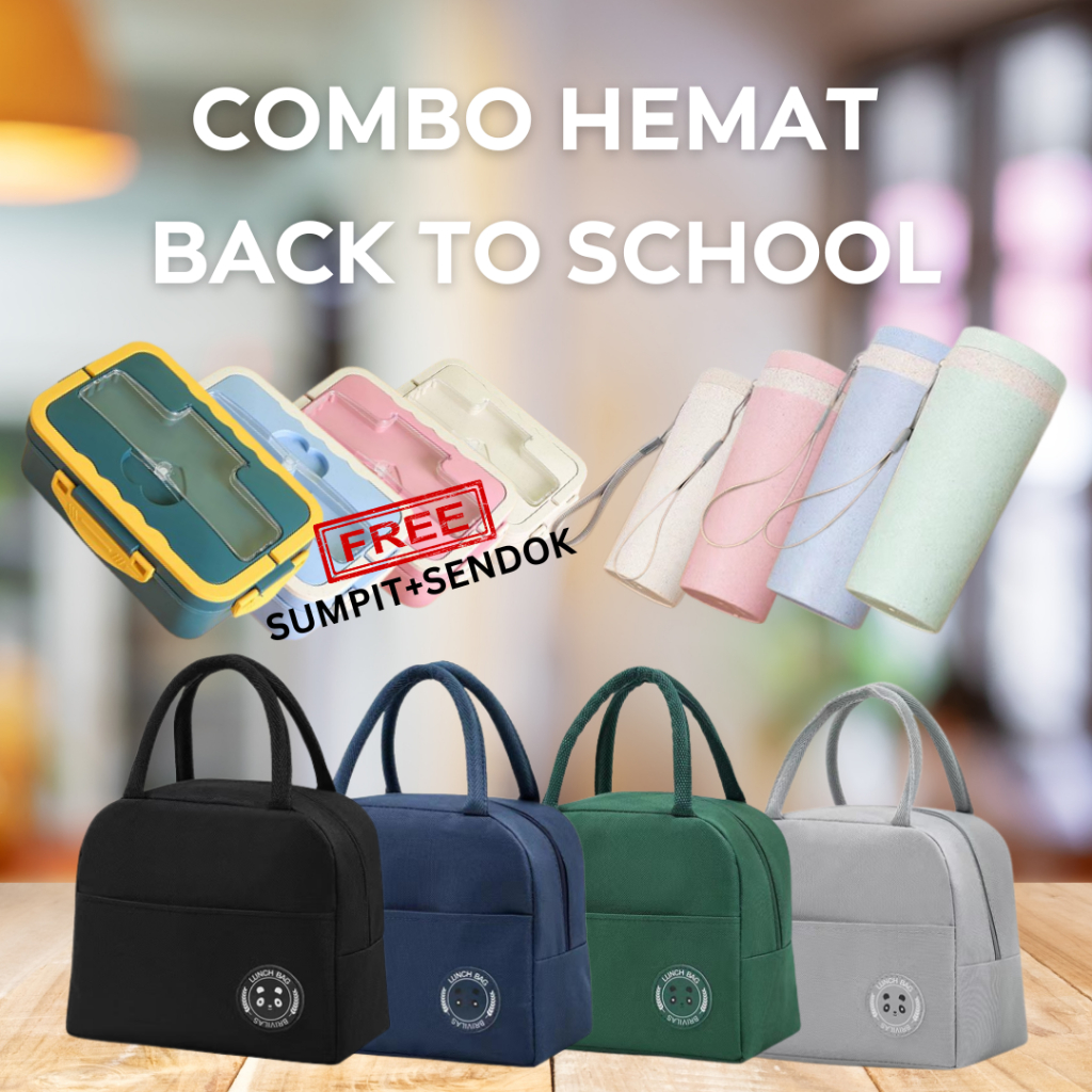 Lunch Box Sekat Bekal Serbaguna Kekinian Multifungsi Terlaris Simple Remaja Termurah Nasi Bento Mini