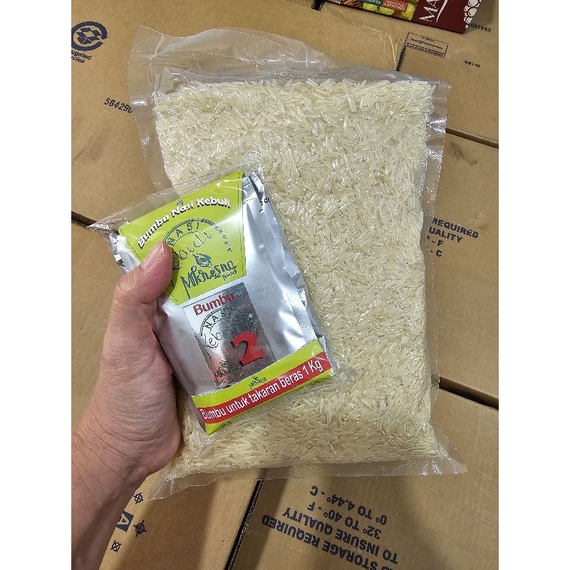 

PAKET BERAS BASMATI DAN BUMBU KEBULI 1KG ANTI GAGAL