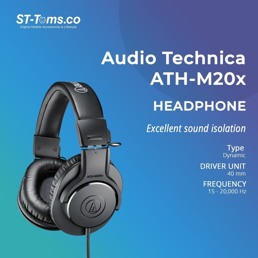 Audio Technica ATH-M20X / ATH M20x ATHM20X  / ATH-M20X Professional Monitoring Headphones