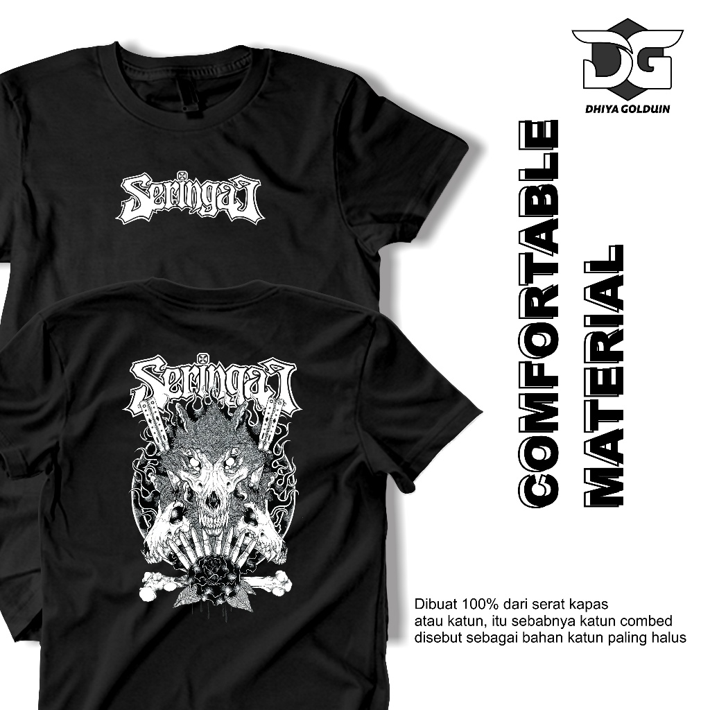 Kaos Band Seringai Tshirt Musik Rock Hardcore Metal Baju Kaos Pria Distro Original 100% Terbaru Dhiy