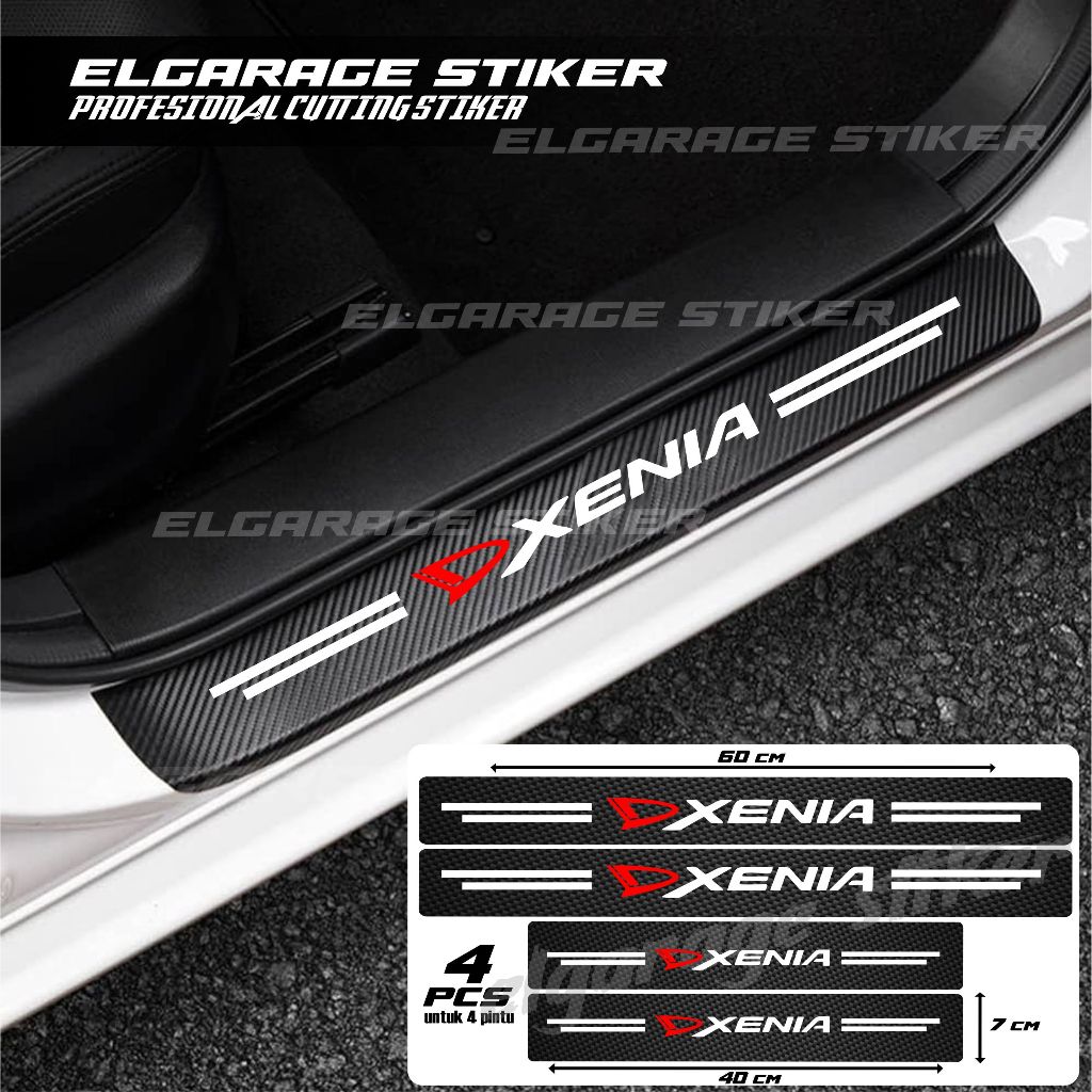 4PCS STIKER CARBON MOBIL XENIA STICKER CARBON PELINDUNG PIJAKAN PINTU MOBIL STIKER CARBON 3D