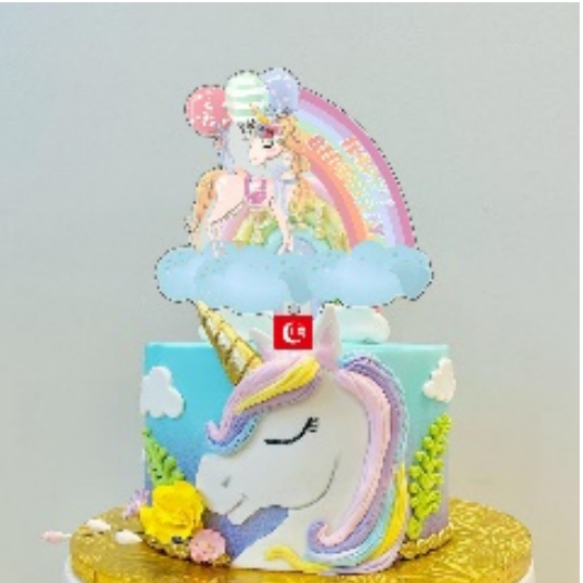 Cake Toper Acrylic Hiasan Kue Topper kue Ulang Tahun UNICORN BALON