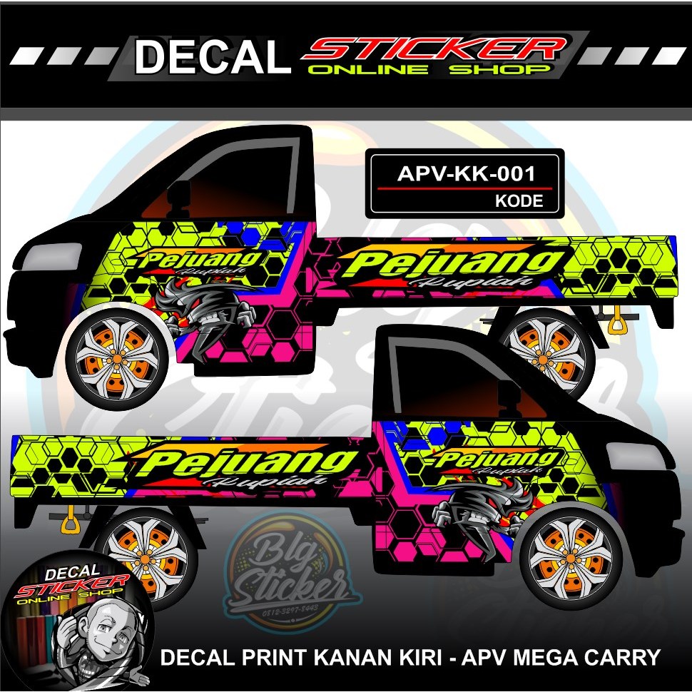 STIKER FULL BAK + PINTU SAMPING KANAN KIRI APV MEGA CARRY PICKUP DECAL STICKER MOBIL VARIASI