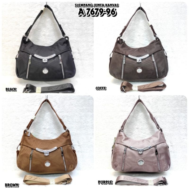 JUNFA 7679 - TAS SELEMPANG JUNFA MODEL BARU BAHAN CANVAS ORIGINAL