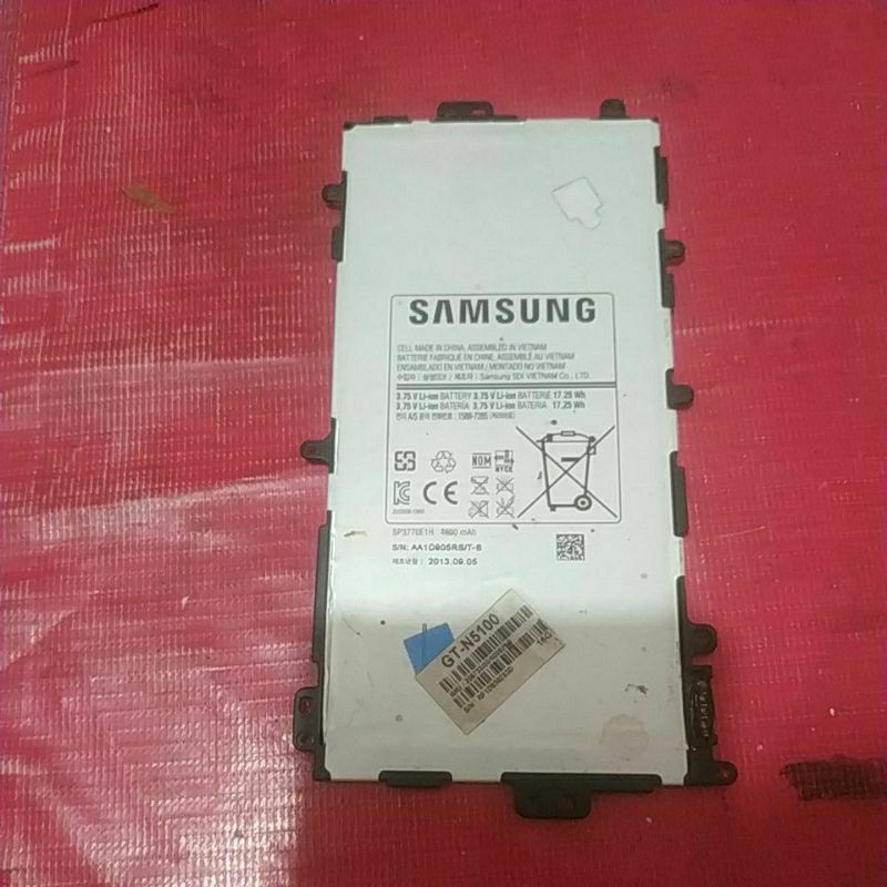 baterai bekas tablet samsung GT N5100 mines fleksibel tidak ada