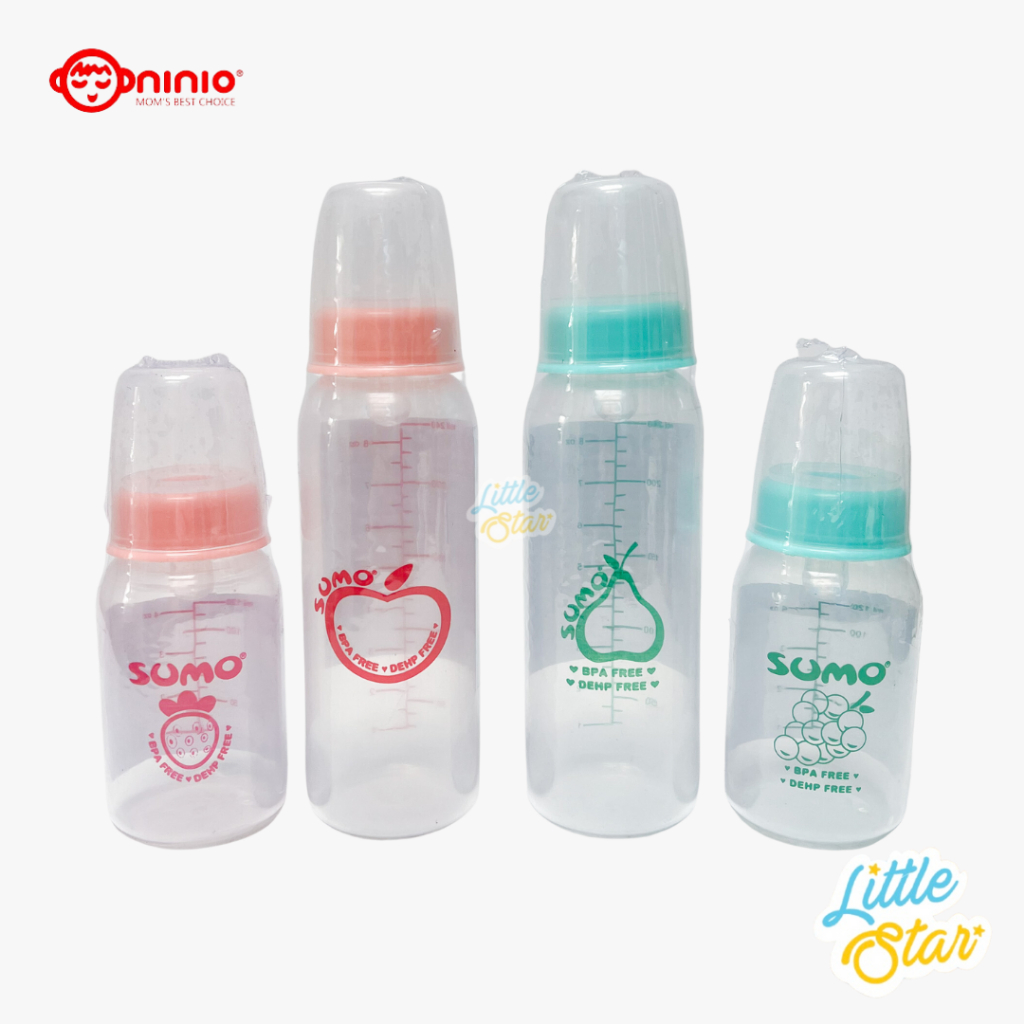 Botol Dot Susu Asi Sumo Ninio Round Bottle Tempat Minum Anak BPA Free Tahan Panas