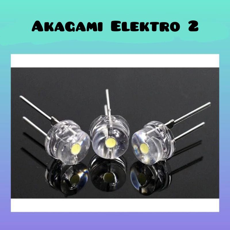 Lampu Led 8MM StrawHat. Warna Putih.