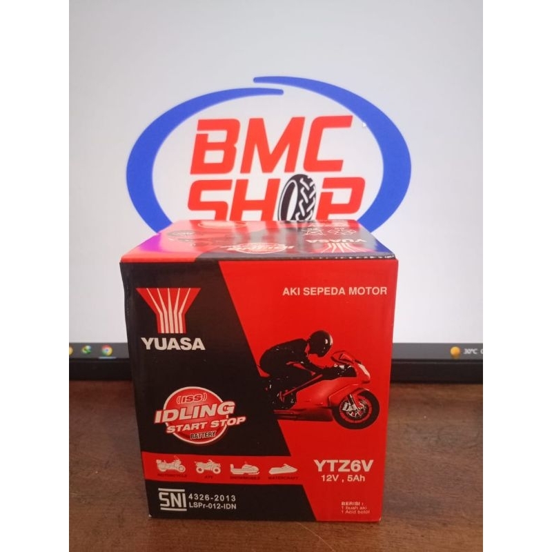 AKI YUASA YTZ6V SCOOPY CBS ISS, VARIO 125 LED-150, PCX, N MAX NEW