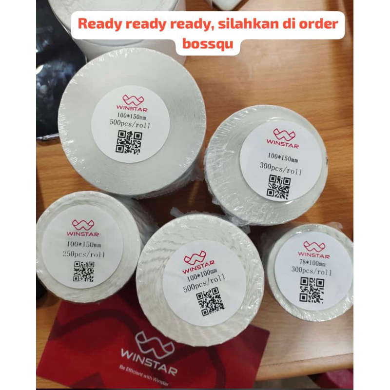 

OKHI - Label Barcode 100 x 150 / Kertas Sticker Thermal Resi 100x150MM WINSTAR ISI 500 SPEC RJ4