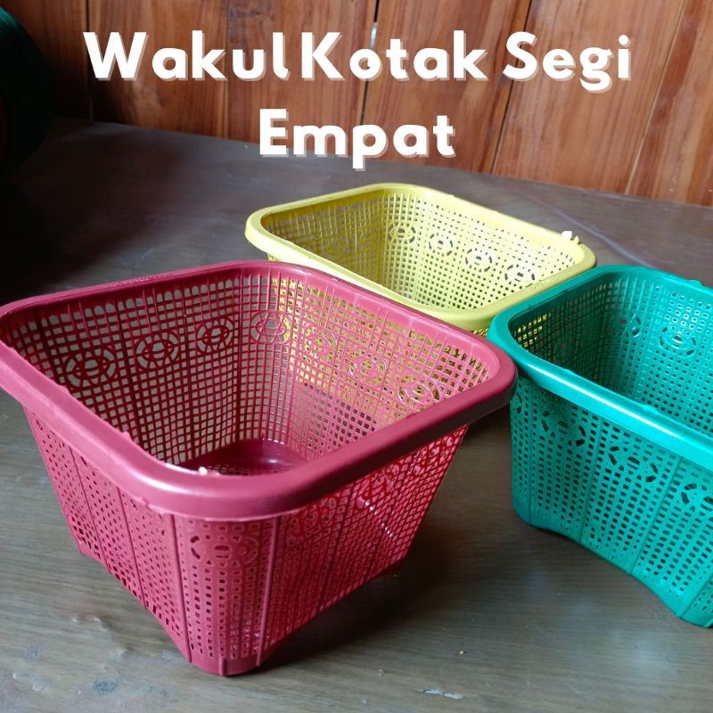 12 Pcs Wakul Kotak Segi Empat/ Wakul Plastik/Wakul Hajatan/Besek/Ceting/Keranjang Plastik