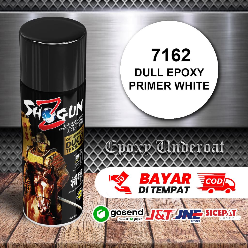 Cat Semprot Pilok Pilox Pylok SHOGUN Z 400 CC  Dull Epoxy Primer White 7162 Poksi poxy Putih