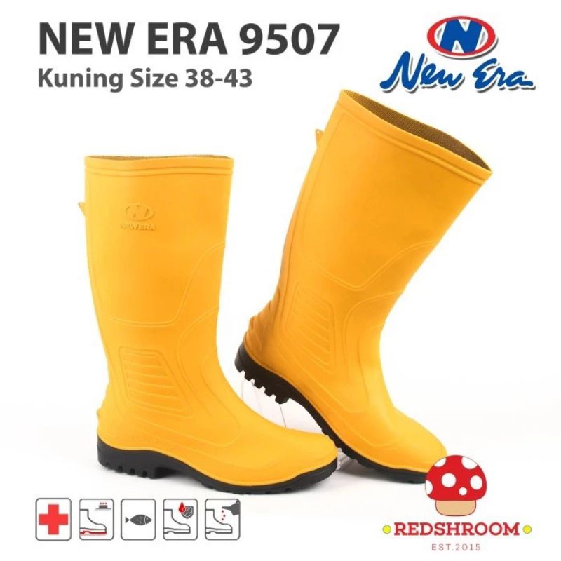Sepatu Boots Kuning New Era APD Proyek, Kontruksi, Perkebunan