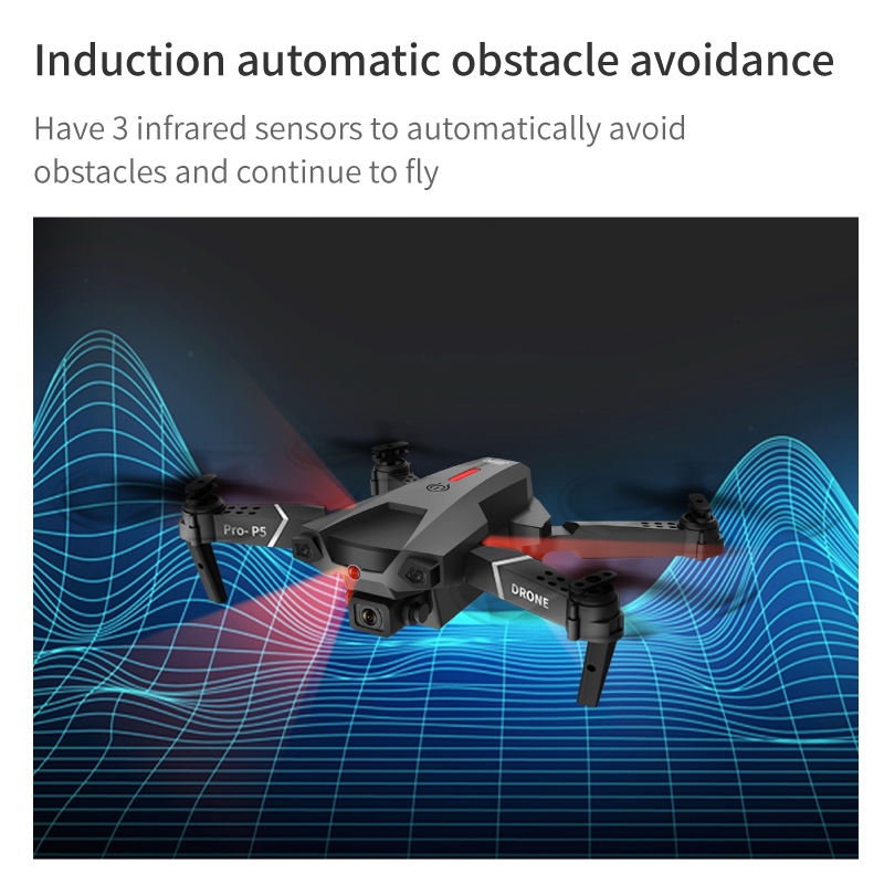 P5 Drone 4K Dual Camera Mini Drone P5 Pro Professional Aerial Photography Infrared Obstacle Avoidance Quadcopter RC Helicopter Toy Gift