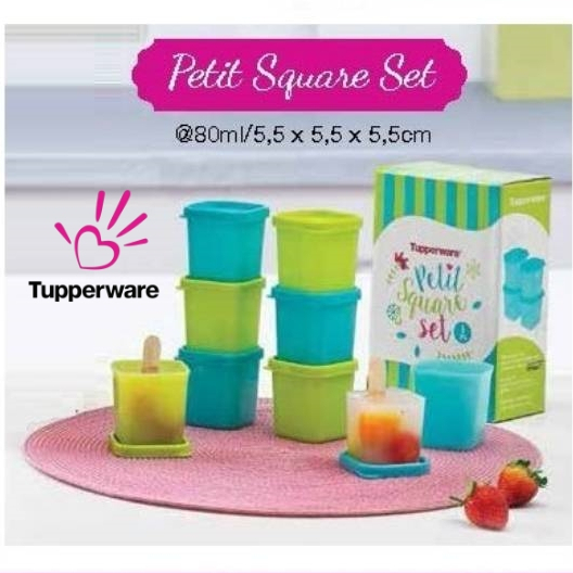 TUPPERWARE PETITE SQUARE SET 8PC Wadah Mini