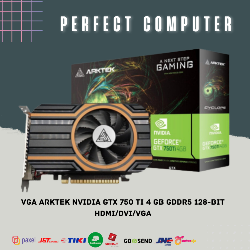 VGA Arktek Nvidia GTX 750 Ti 4 GB GDDR5 128-bit HDMI/DVI/VGA