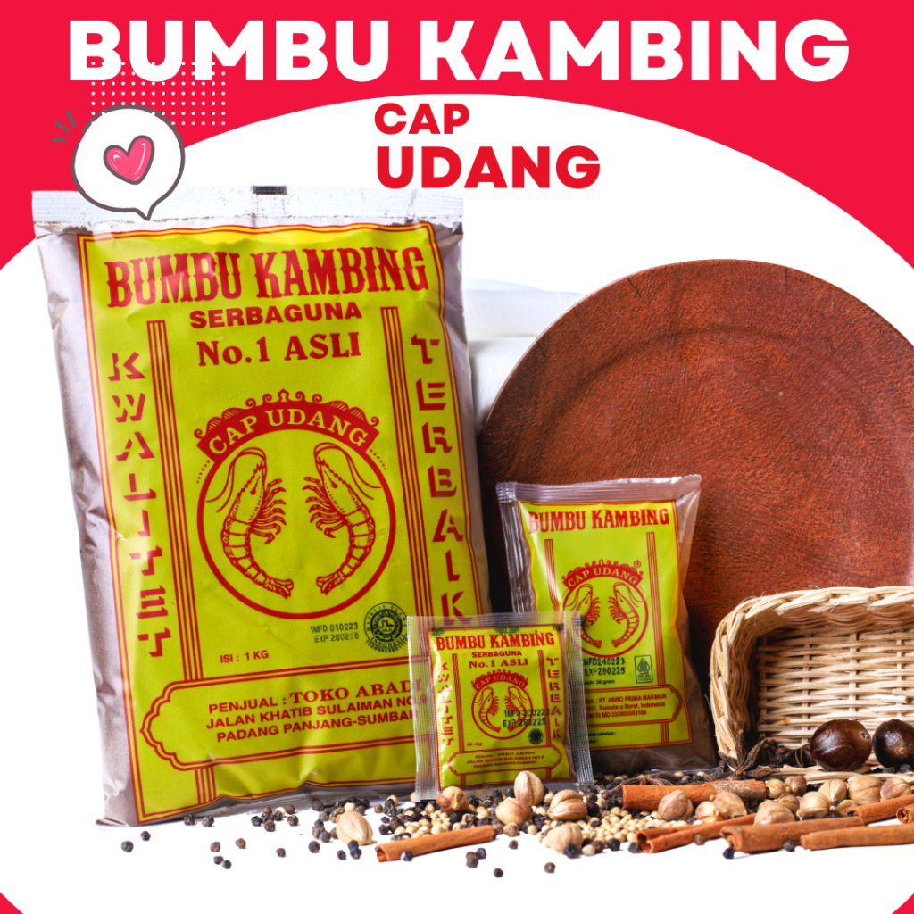 

Bumbu Masak kambing Cap Udang 50g - Bumbu Kambing