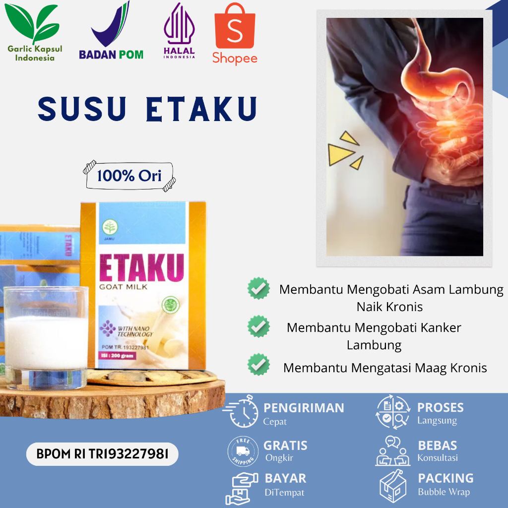 

Susu Herbal Untuk Obat Asam Lambung Maag Magh Kronis Akur GERD Infeksi Luka Lambung Bocor Mual Muntah Sesak Nafas Asam Lambung Naik dengan Susu Etaku Goat Milk
