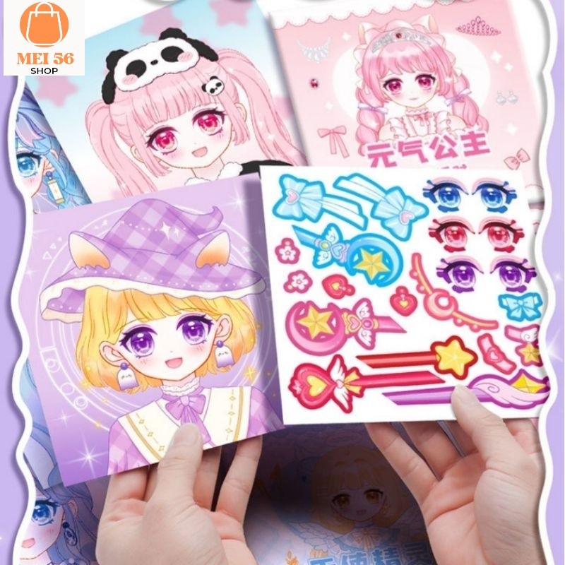 

Sticker DIY Change Makeup Ketrampilan Dekorasi gambar Karakter Kawaii Komik
