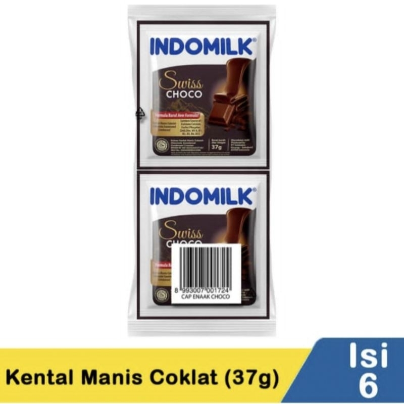 

INDOMILK KENTAL MANIS PUTIH COKLAT 37gX 6